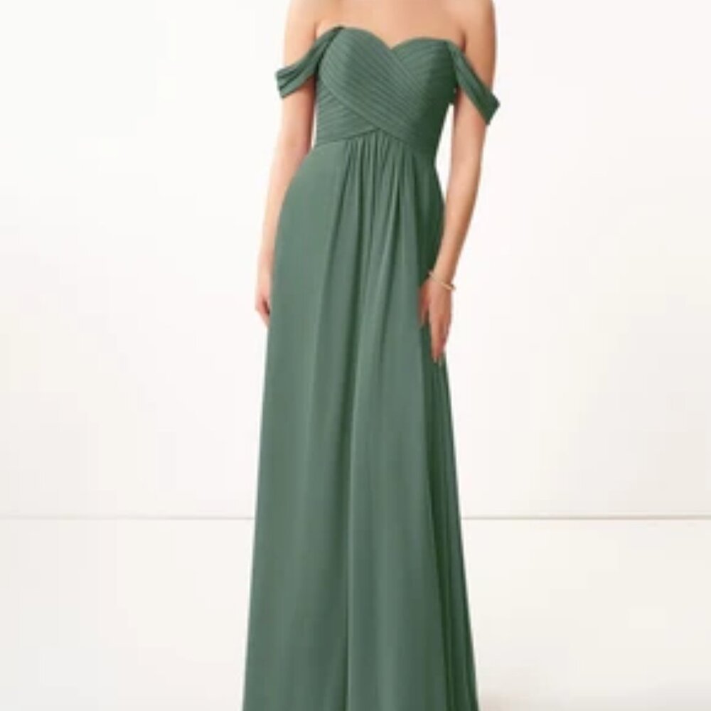 Azazie Corin Eucalyptus Bridesmaid Dress - Brand New - Picture 1 of 5